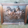 Modern art metal statue bronze horse wall relief sculpture